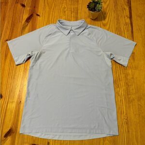 Lululemon Stretch Golf Polo Mens Size LRG Light Blue Snap Button LM3DIYS